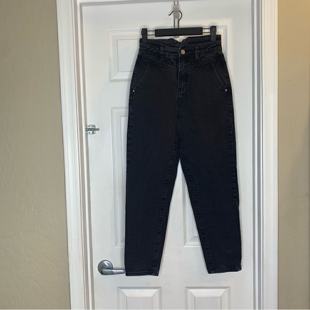 Redial Black High Rise Paper Bag Waist Size 2